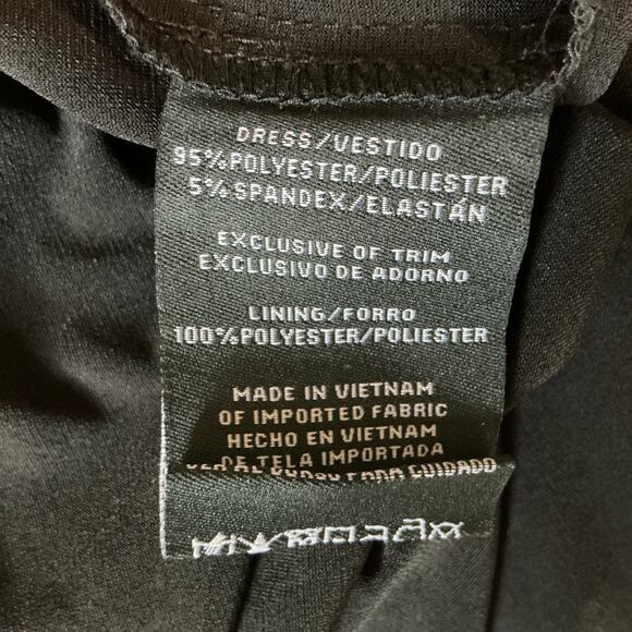 Beaded Long Sleeve Cut Out Shoulder Evening Gown Black Size 16 R&M Richards - Picture 10 of 12